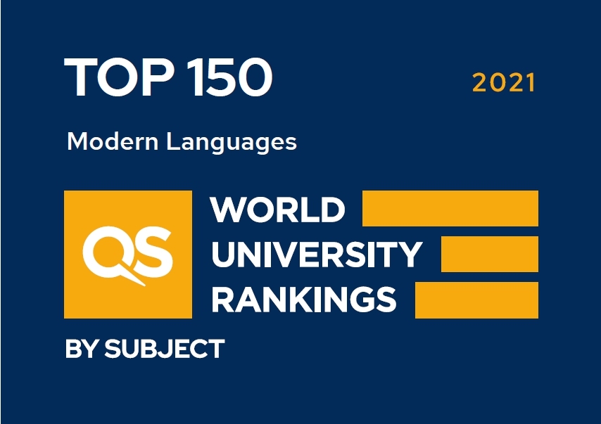 2021年QS世界大學學科排名，「現代語言」本校進入全球前150名。
