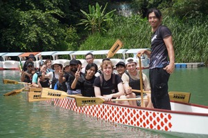 Teams paused to take a break and restore their energy between races. (Photo by Chinese Language Center)(Open new window/jpg file)Image