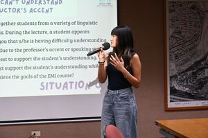 Each group presented their solutions to four common scenarios in EMI classrooms. (Photo credit: EMI Resource Center)(Open new window/jpg file)Image