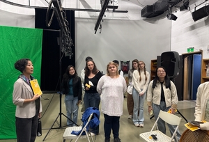 A tour of Voice of NCCU Radio station. (Photo by College of Communication)(Open new window/jpg file)Image