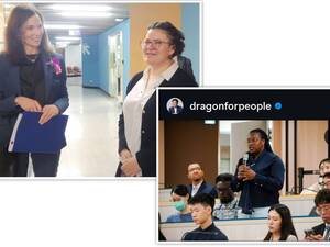 IMAS student Audrey Meloche met with Canadian representative Marie-Louise Hannan after the event, and a photo of Kei Motimifagha’s question was posted on the Foreign Minister’s Instagram.(Photo by IMAS)(Open new window/jpg file)Image