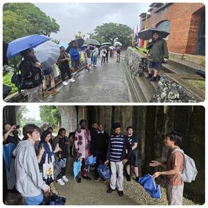 IMAS Student Alexander Hilliker presented on the history of Fort San Domingo, while Luke Tay explained the course of the Sino-French War at a Qing Dynasty artillery site.(Photo by IMAS)(Open new window/jpg file)Image