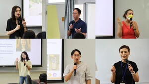 From left to right, top to bottom: Dr. I-Huei Cheng, Dr. Tsung-Jen Shih, Dr. Christine Cook, Dr. Ssu-Han Yu, Dr.  Tsung-Yu Hou, and IMICS's Office Admin. Maggie Hsiao.(Photo by  IMICS)(Open new window/jpg file)Image