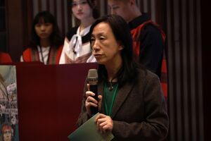 本校社科院院長楊婉瑩致詞。（照片來源：土地政策與環境規劃碩士原住民專班）(另開新視窗/jpg檔)圖片