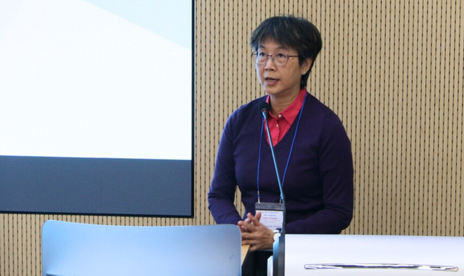 傳播學院院長孫秀惠於開幕式致詞時表示,本次研討會象徵三校學術合作的延續與深化。(照片來源:傳播學院)