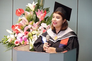 Andrea said during the testimonial “If you didn’t know how to say “Hello or Thank you” in at least five languages, why you came to IMBA?” (Photo by College of Commerce)