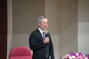 校長李蔡彥致詞時表示學術論文是學術創新與推廣中用以發表良好知識的管道。（照片來源：教務處）(另開新視窗/jpg檔)圖片