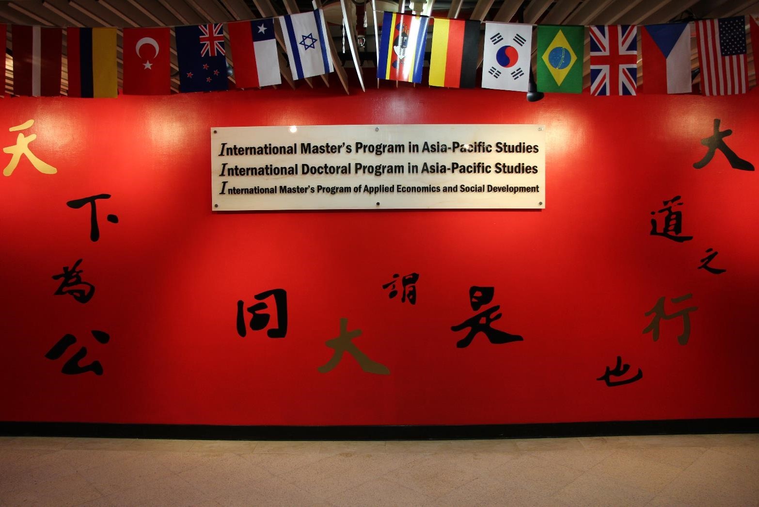 Icon of IMES/IMAS/IDAS program in front of the office of CSS International Affairs Office